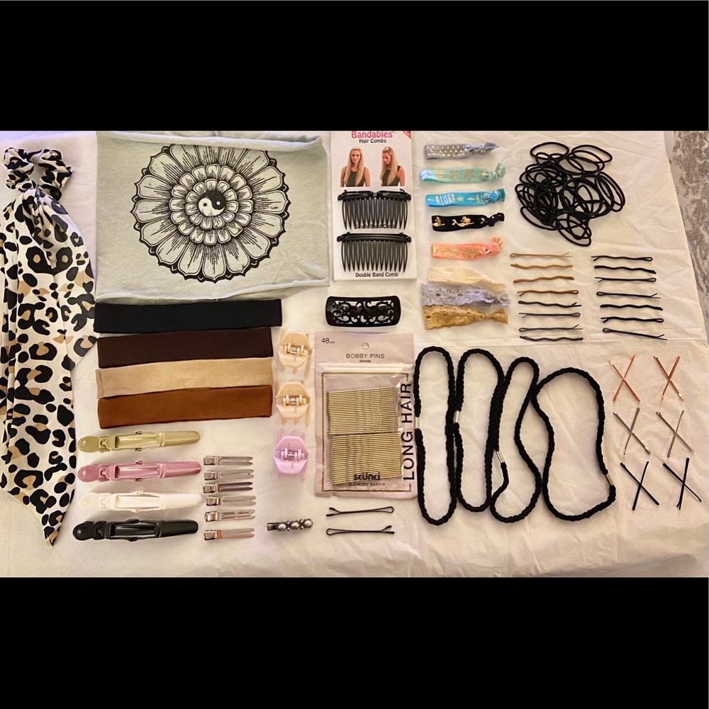 All new Hair accessory lot of 136 pieces plus a bonus blow dryer